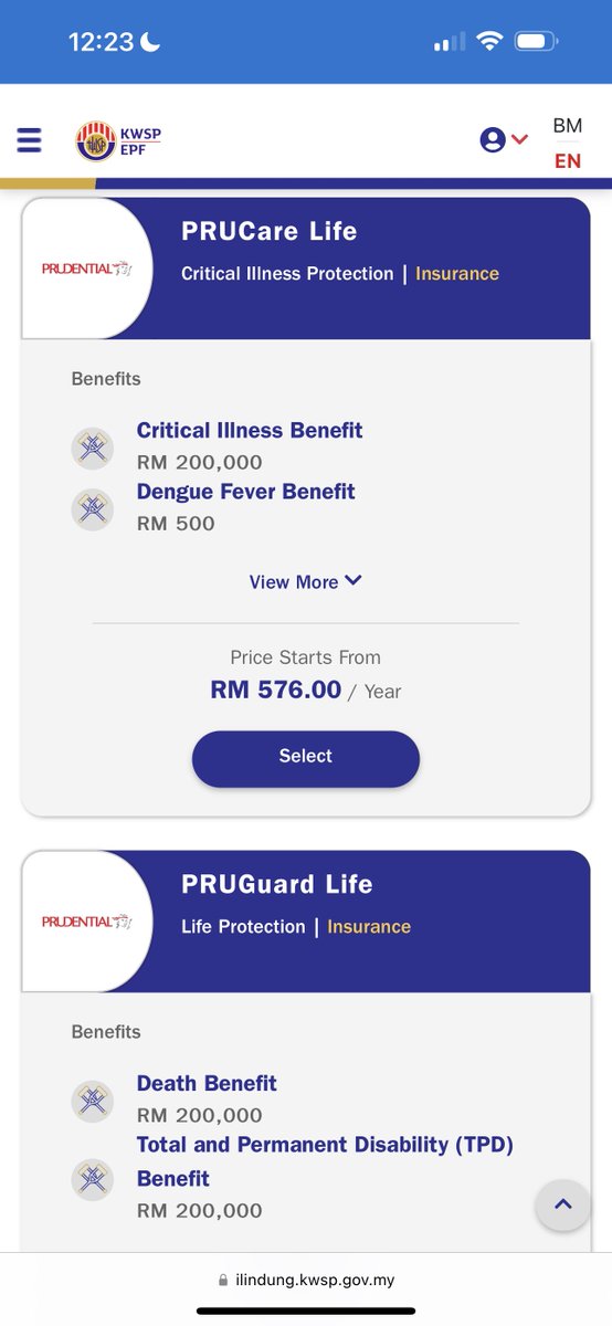 chairmanGLC's tweet photo. Atau beli daripada website KWSP guna duit KWSP sendiri. Masa mula-mula aku beli tahun lepas ada FWD je. Sekarang macam-macam dah ada dah. Prudential ada, Etiqa ada. Pilih je nak yang mana.

Login website KWSP, pilih i-Lindung. Masukkan details, beli terus guna balance Akaun 2. https://t.co/m4hMR1sHAc