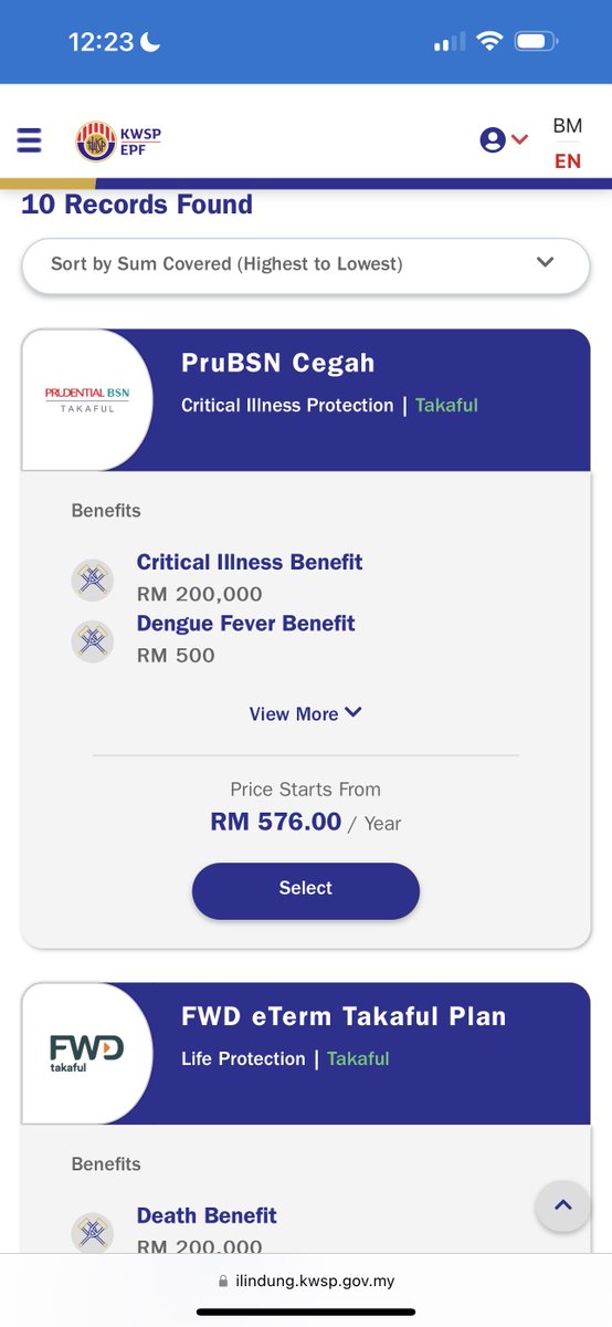 chairmanGLC's tweet photo. Atau beli daripada website KWSP guna duit KWSP sendiri. Masa mula-mula aku beli tahun lepas ada FWD je. Sekarang macam-macam dah ada dah. Prudential ada, Etiqa ada. Pilih je nak yang mana.

Login website KWSP, pilih i-Lindung. Masukkan details, beli terus guna balance Akaun 2. https://t.co/m4hMR1sHAc