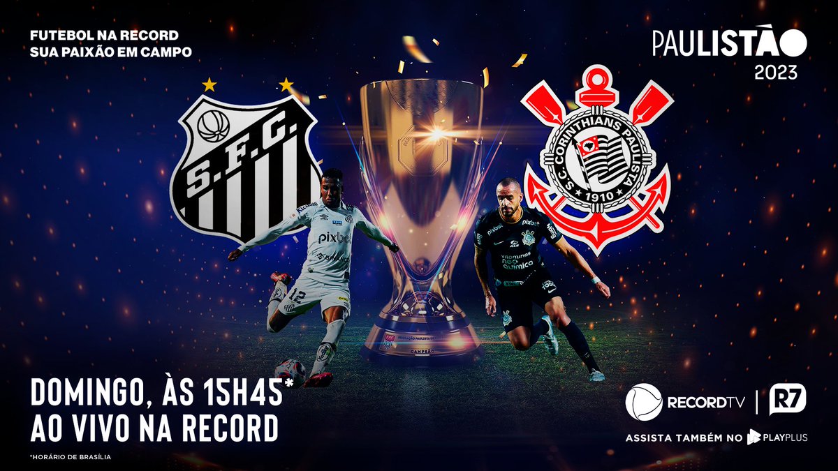 comercialrecord's tweet photo. Domingo é dia de clássico alvinegro e por aqui você não perde nenhum lance. 

Vem com a gente, viver a emoção de cada passe! 
#RecordTV @SigaPlayPlus @portalR7 @RecordTV_press
#Paulistão #PaulistãoNaRecord #Jogo #PaulistãoNaRecord #Futebol https://t.co/vkBvBqGiYf
