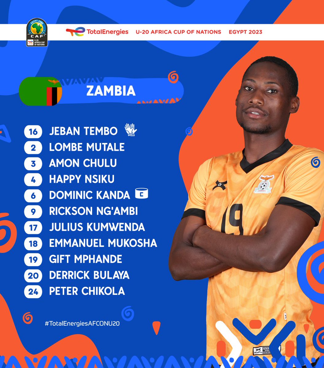 caf_online_FR's tweet photo. Zambie ๐ La Gambie
La rรฉvรฉlation des รฉquipes pour le match #ZAMGAM! ๐
#TotalEnergiesAFCONU20 https://t.co/RcrgGwLVLw