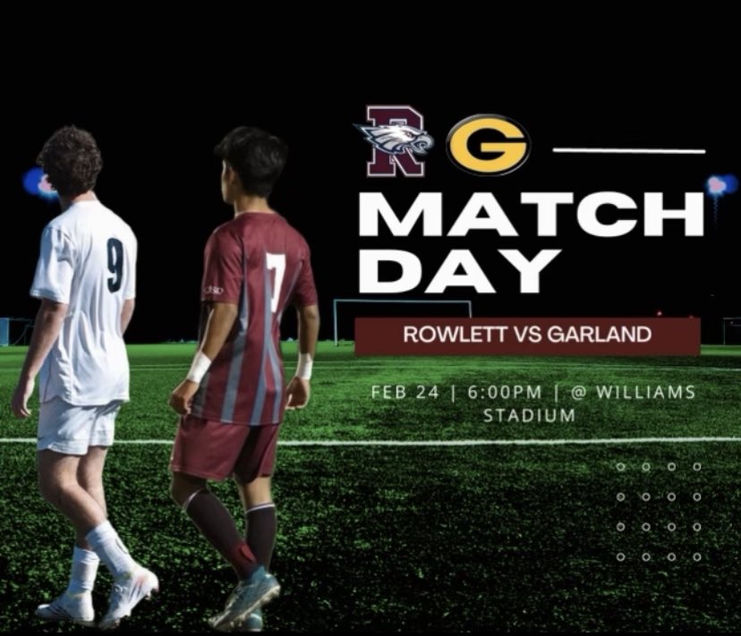 Great win over Sachse❗️Come out and support your eagles tonight❗️
🆚 Garland
⏰6:00 
📍Williams Stadium
🗓February 24th