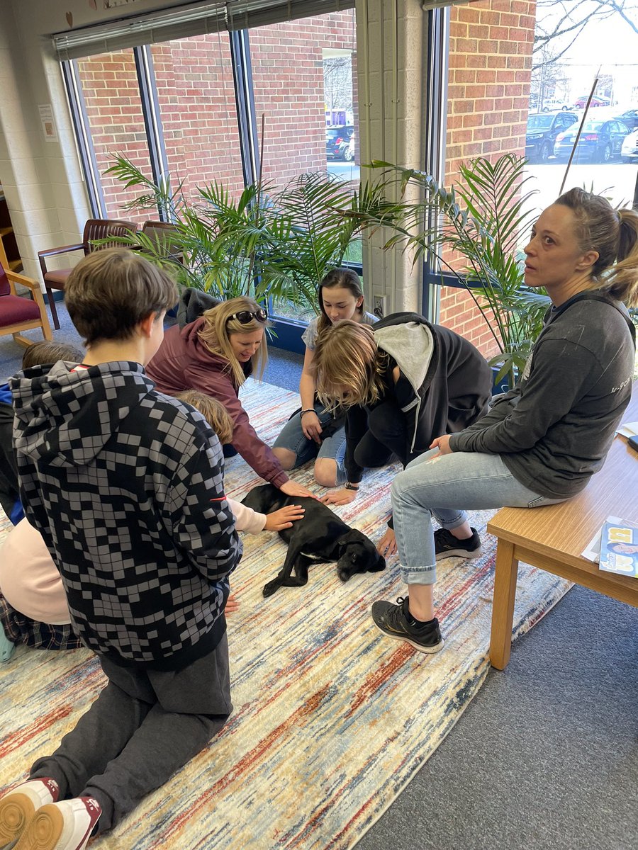 WildcatPE_Kalso's tweet photo. Thank you to K9 Caring Angels and @ffxfirerescue for bringing George and Bailey to @W_WhitmanMS.  Our students and staff appreciate them so much!  #dogtherapy #caringangels #tgif #whitmanms @FCPSR3 https://t.co/5L2BlGQXd6