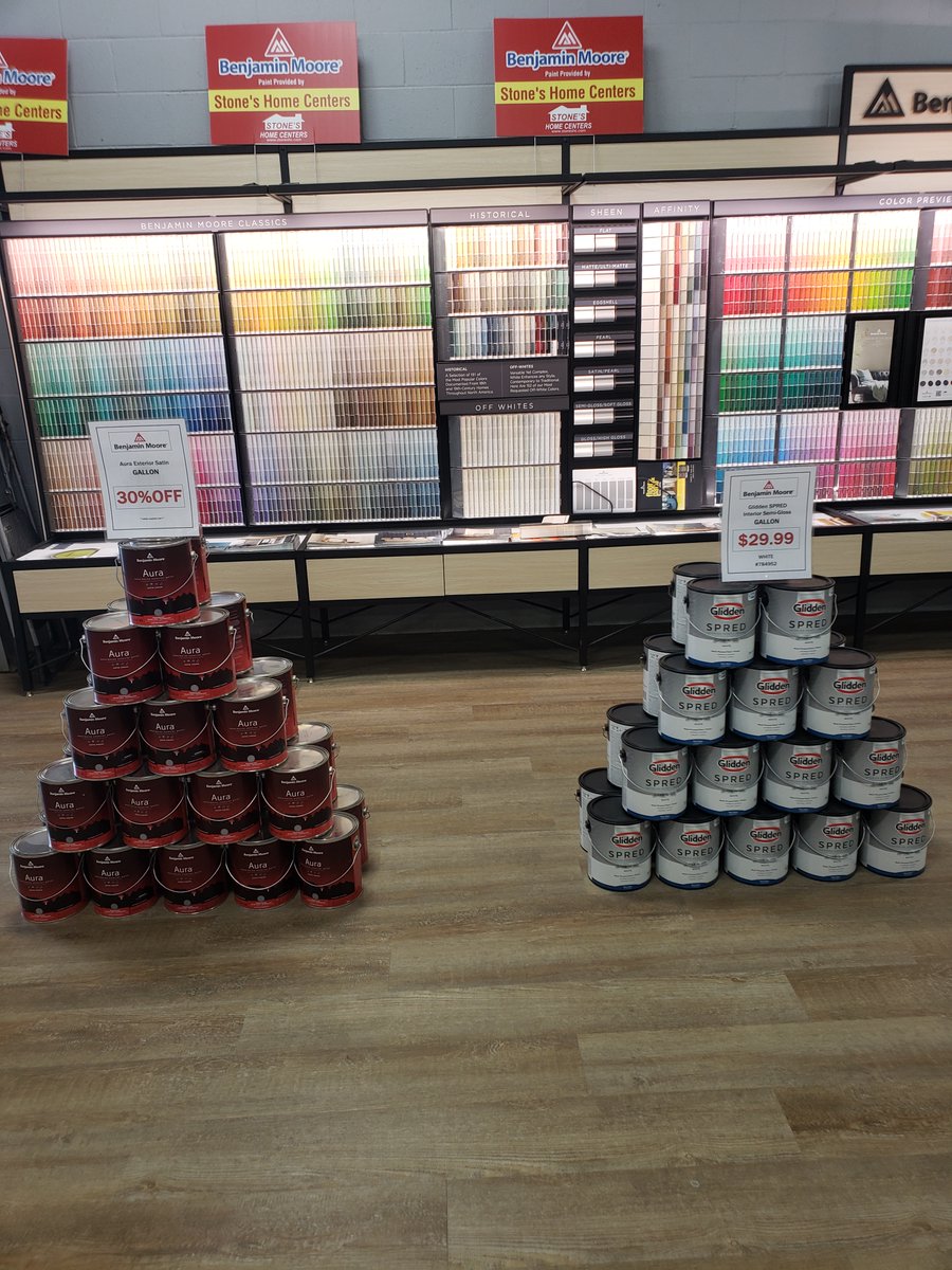 Stones_Near_You's tweet photo. Stone's Home Centers in Moultrie, GA has marked down select bases of paint by @Benjamin_Moore and @glidden_paint. Now is the perfect, and most cost effective, time to start any paint project that has been put off!
#stoneshomecenters #moultriega #paint #paintproject #onsale https://t.co/Bw81hN7NjK