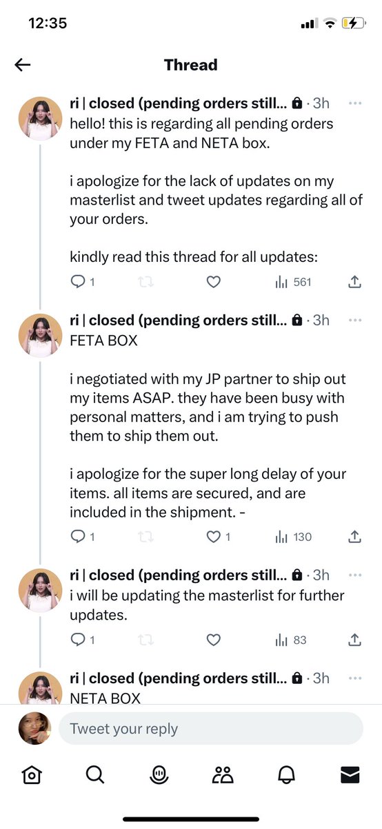 shipping pending orders tweet media