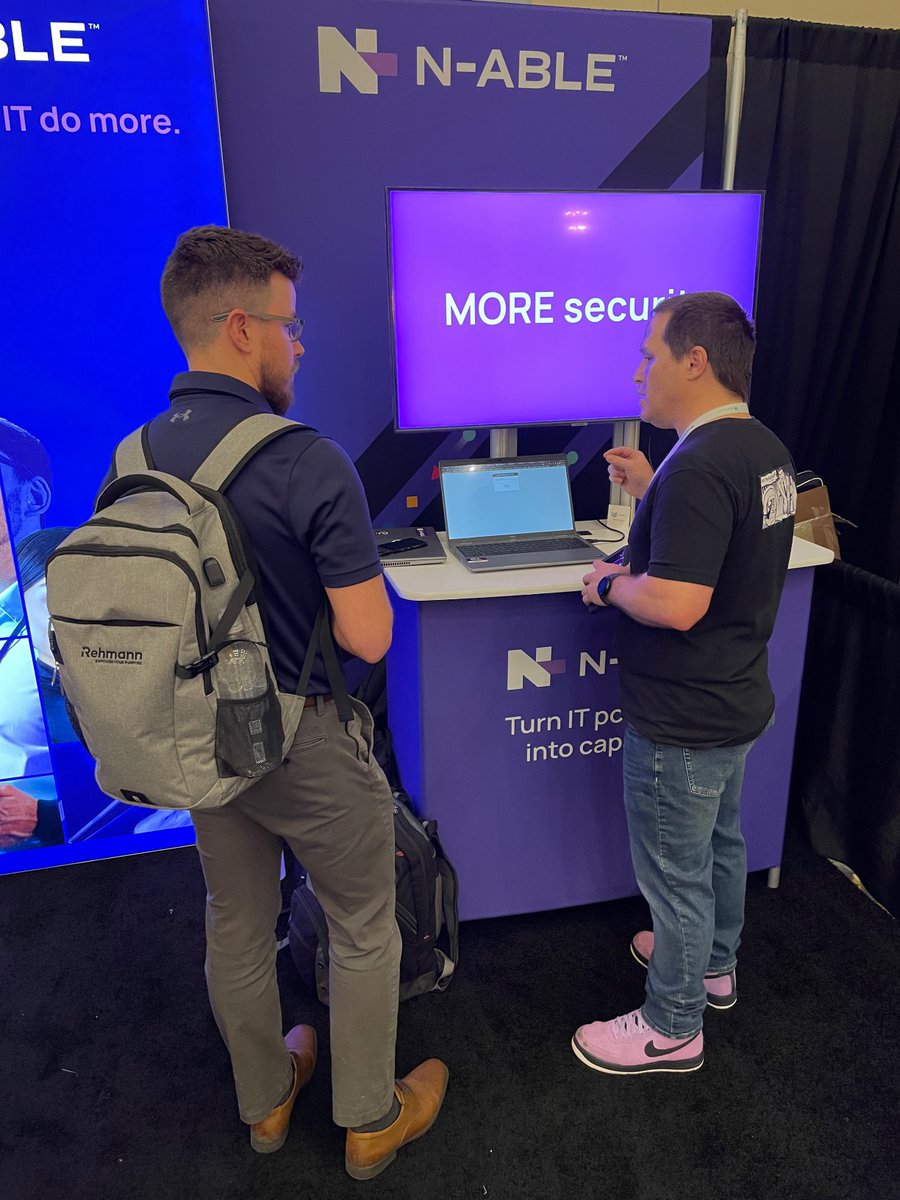 LeilaInTech's tweet photo. #RightofBoom has been a great time and these pictures tell it all! Don't forget to head over to booth 28 and meet team  @Nable ▶️ Lewis Pope &amp; Moe Adnan◀️too! 💜
#cybersecurity #msp #MSSP #earningfans #IT https://t.co/jdzks3ApsH