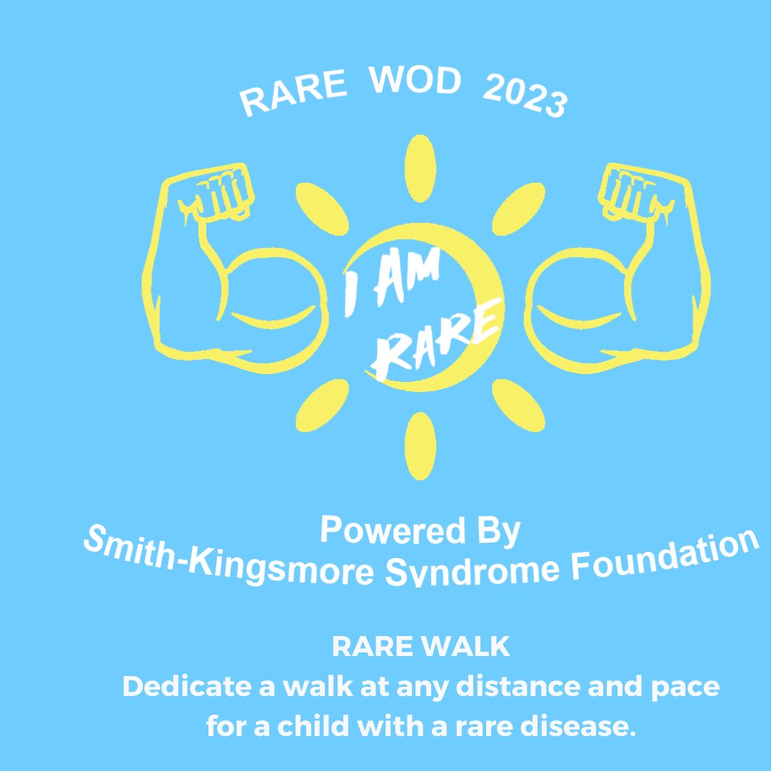 ☀️Today is the Kick-off to #RareWod for #RareDiseaseDay! Join us in a virtual workout or virtual walk anytime during 2/24-2/28! 

☀️Tag us in your posts! 

☀️See this link for more details

smithkingsmore.org/wod/

Donate today at smithkingsmore.networkforgood.com