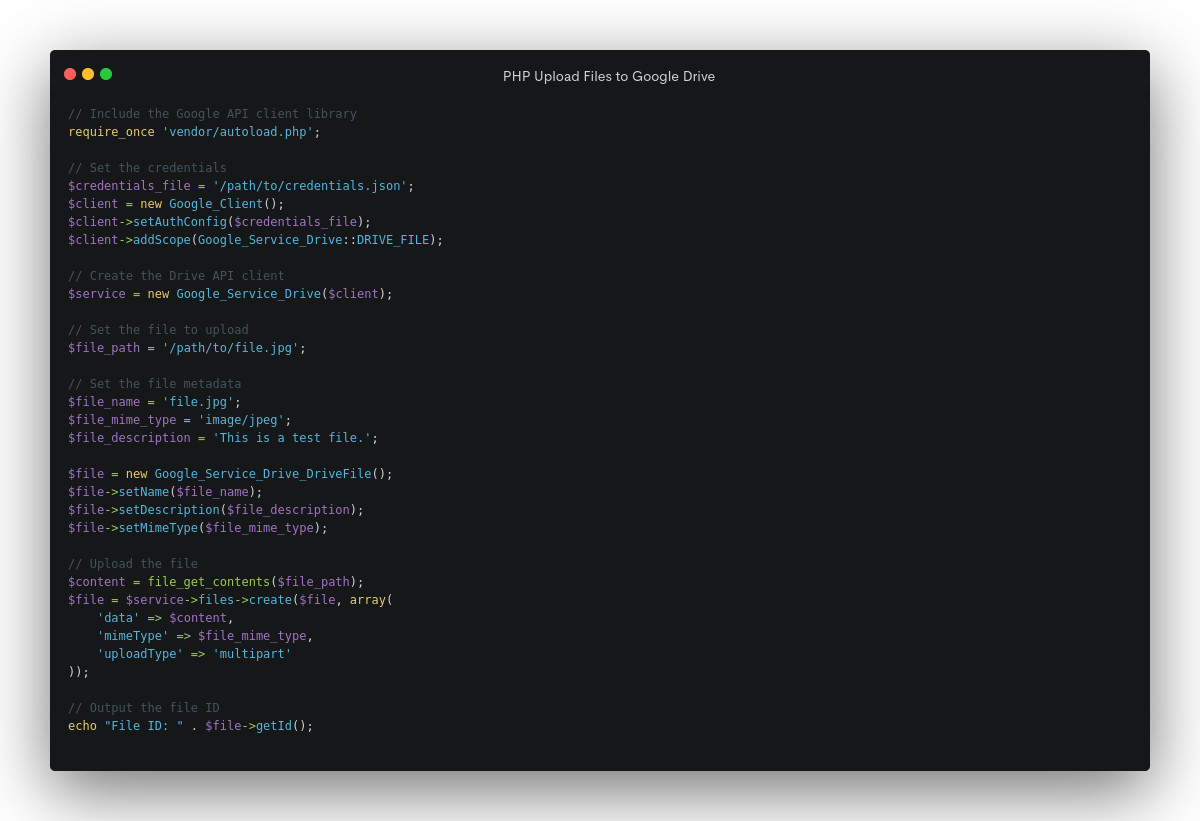 FlipXAds's tweet image. PHP Upload Files to Google Drive
#file_get_contents()

To upload files to Google Drive using the Google API in PHP, you can use the Google Drive API.

validphp.com/php-upload-fil…