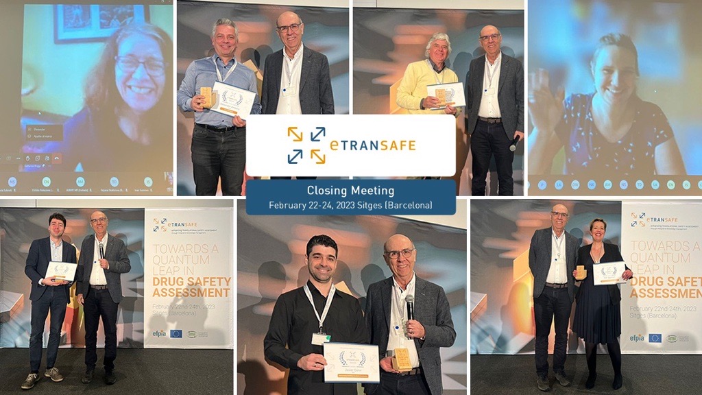 We close our event with the 3rd Edition of the eTRANSAFE Awards, granted to consortium members that have made excellent contributions to the project.

We congratulate our winners and thank all participants for making this a successful event!

#H2020 #toxicology #drugsafety