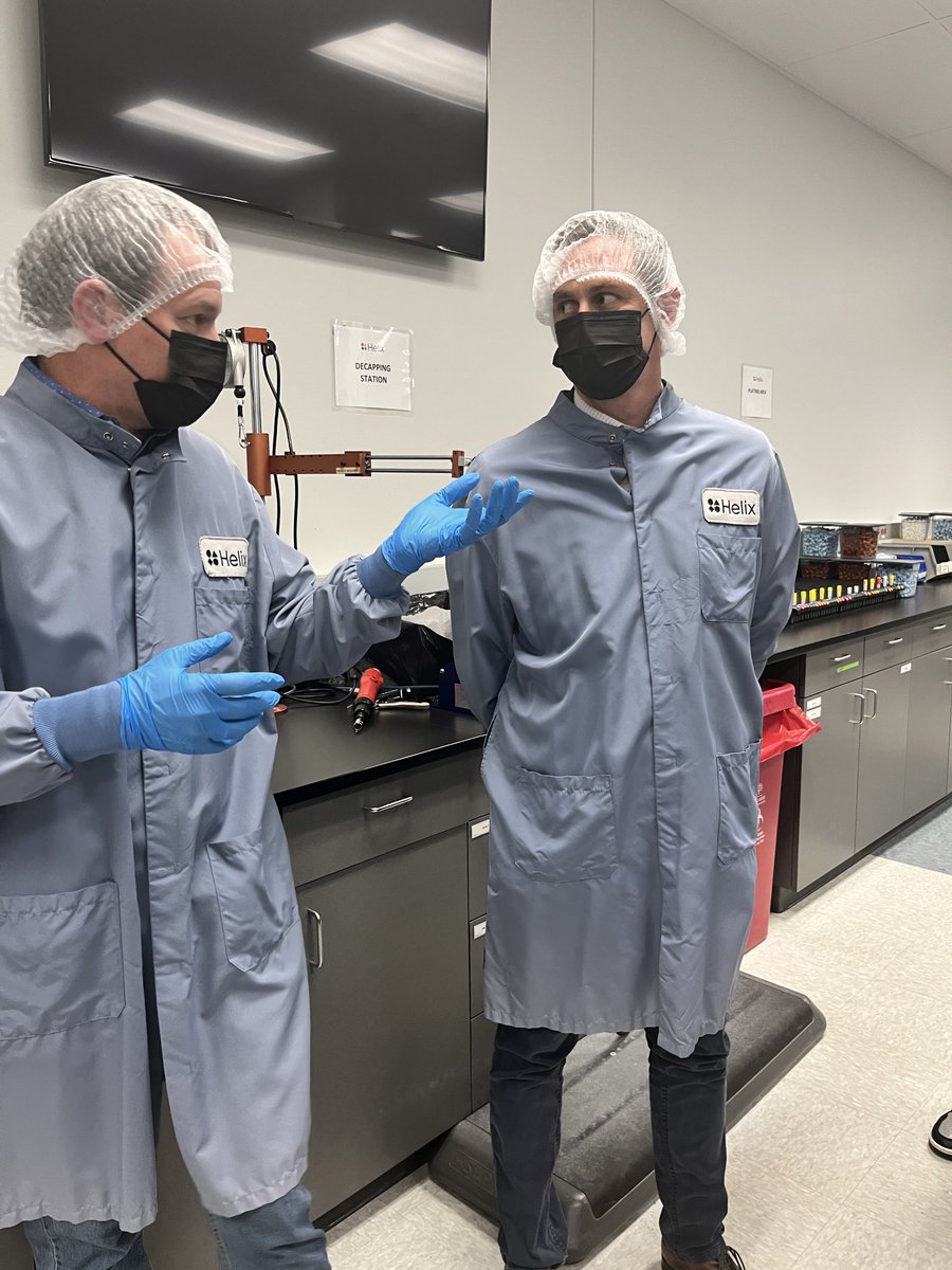 GrinsteinJ's tweet photo. Thank you ⁦@my_helix⁩ for the tour of your mesmerizing automated genomics workflow albeit of the expense of some lab PTSD…definitely worth it!! Article for GEN Edge at ⁦⁦@GENbio⁩ coming soon! https://t.co/ybaxkHlNdo