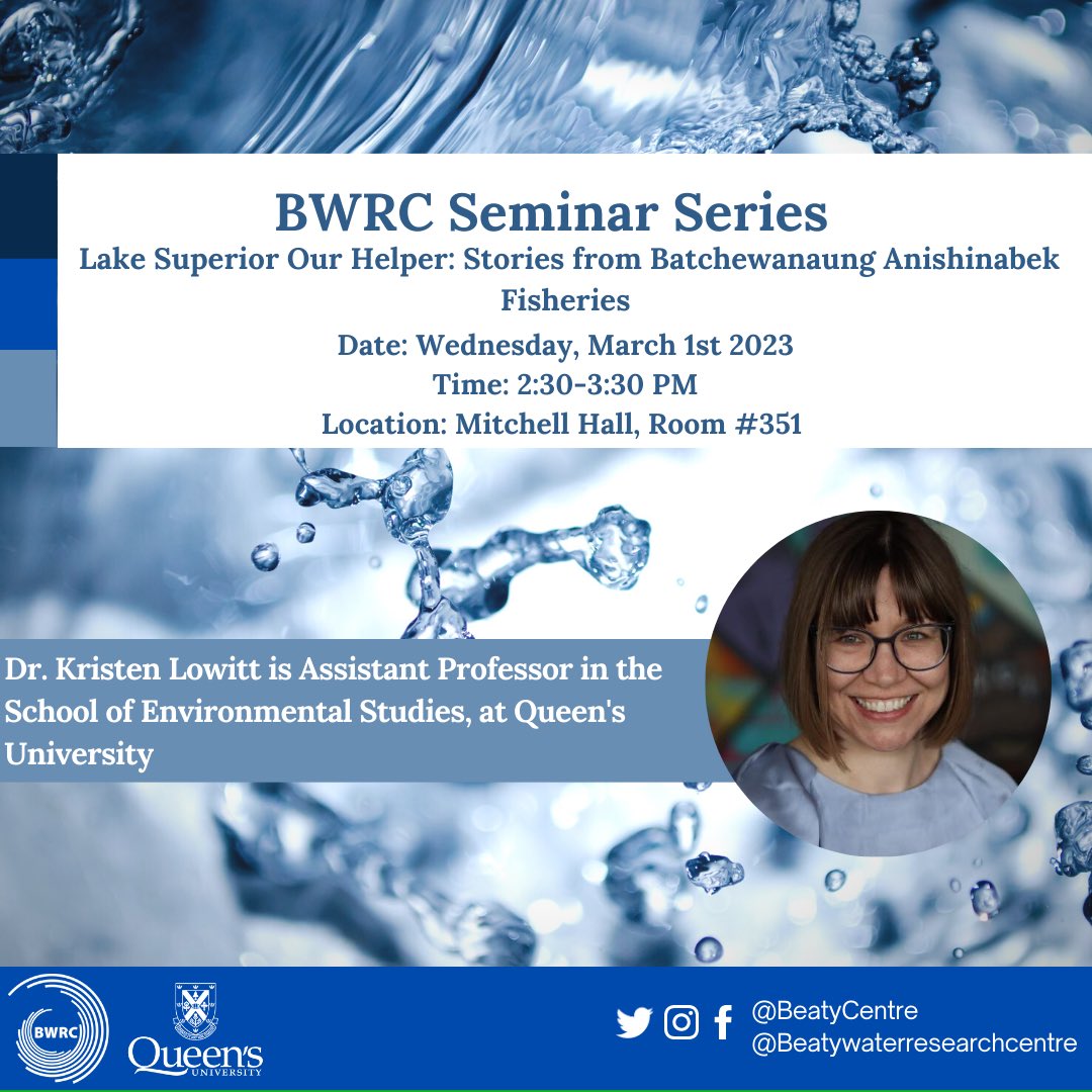 Seminar announcement:
 
Please join us for a BWRC Seminar with ⁦⁦@KLowitt⁩ 

Location: #351 of Mitchell Hall
Date/Time: Wednesday, March 1st from 2:30-3:30 PM

See you there!