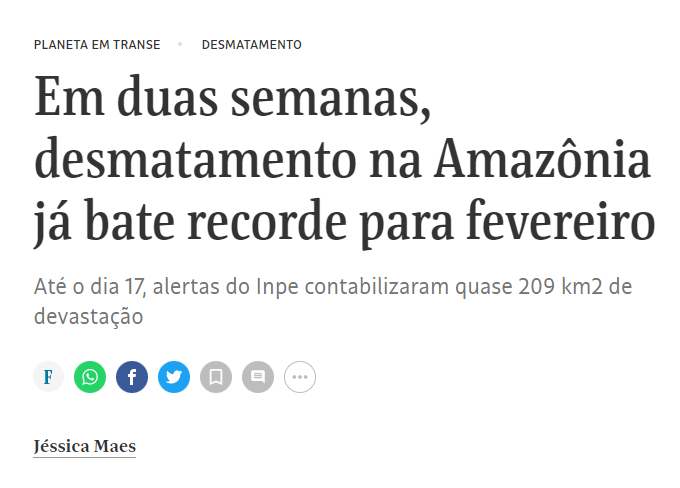 oiluiz's tweet photo. Ué, mas a Miriam Leitão jurou que Lula reduziu o desmatamento... https://t.co/cTXfEFDmWF