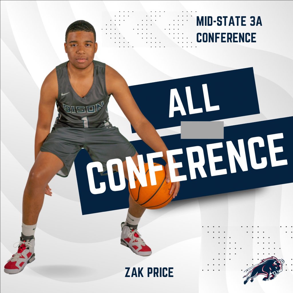 All-Conference honors for Senior guard #1 Zak Price! #bisonpride