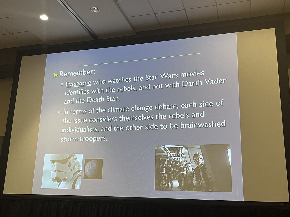 Star Wars reference in a #aaaai23 lecture is always welcome. This one is so true, in climate change, both side think themselves as the good guys.