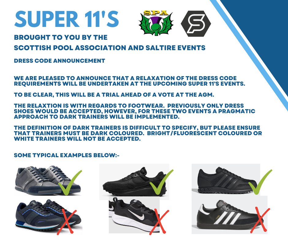 scottish8ball's tweet image. Scottish Pool Association announcement
#shoes #footwear #trainers  
#good #dark #bad #white
#relaxation #trial #vote #agm