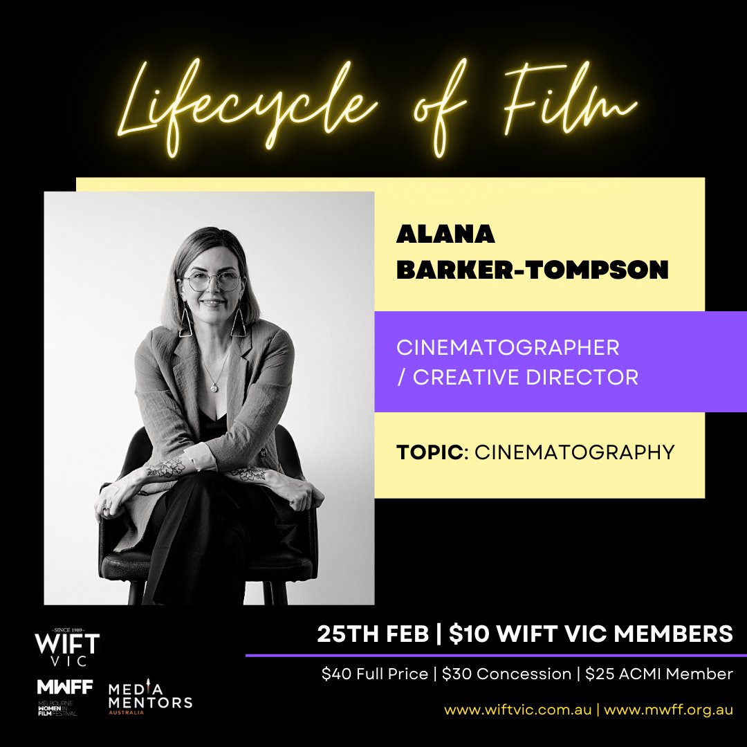 Lifecycle of FIlm is happening today!

And we have exciting news! Alana Barker-Tompson is joining us at the Production: Cinematography Table.

Book your spot at the table! tickets.acmi.net.au/0/50094