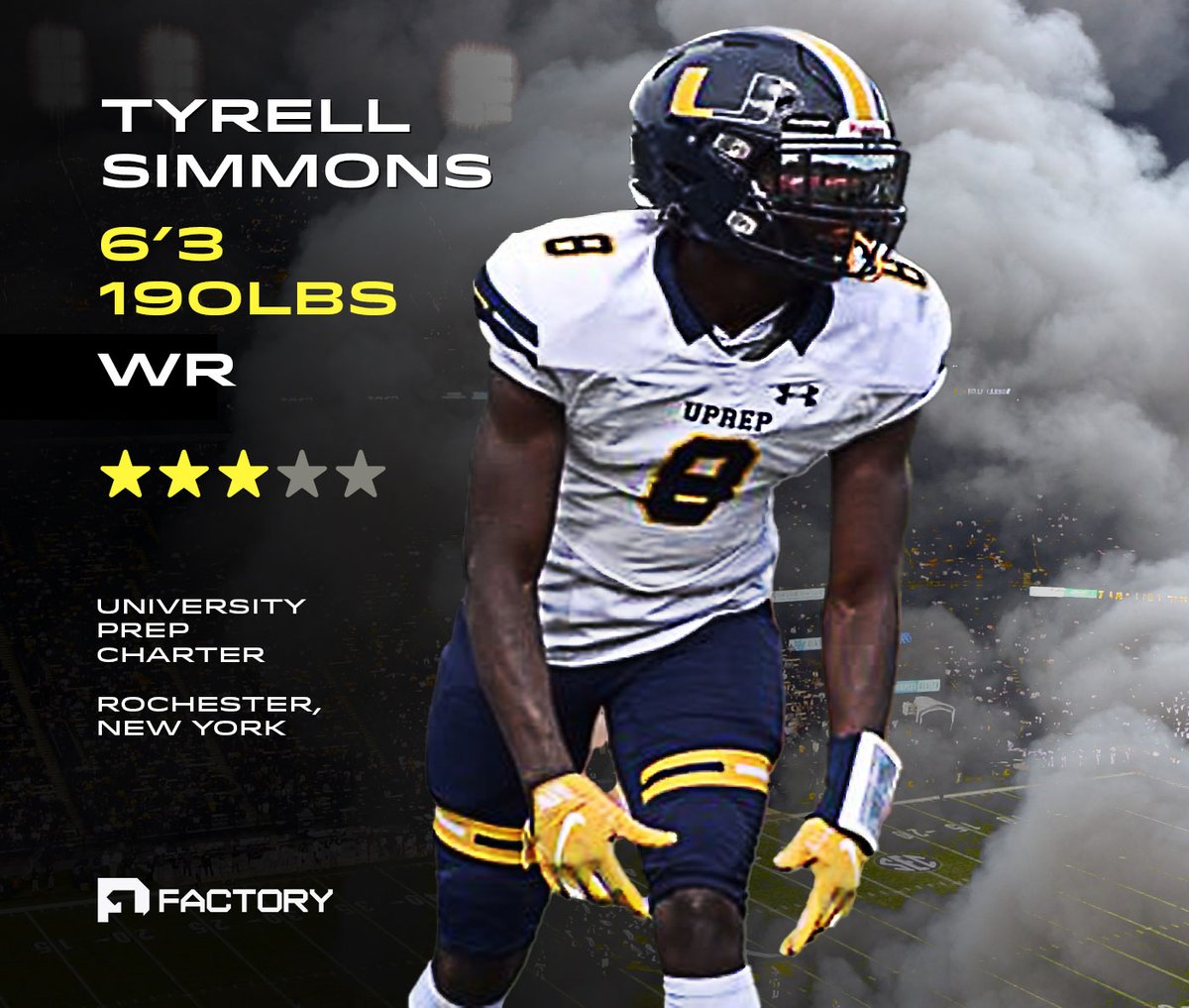 D1Factory's tweet photo. C/O '24 Lengthy 6'3 190lbs Dynamic WR - TYRELL SIMMONS (@Tyrellsimmons_1) - Extremely quick with great ball handling skills, shines at the next level. @D1FactorySouth @CFBScout @UprepFball #D1FACTORY
🎥 https://t.co/lcuujFOteo https://t.co/99vZHYrh2g