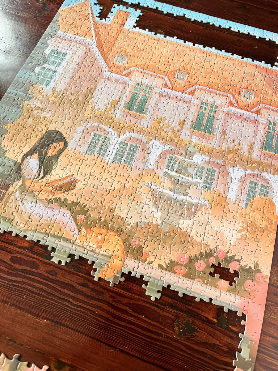 So close to the finish line with this puzzle, but I think I’ve left the most difficult bits to last 🫣 Serenity by Reverie Puzzles, art by <a href="/maxinevee/">Maxine Vee ☁️</a> 🍂