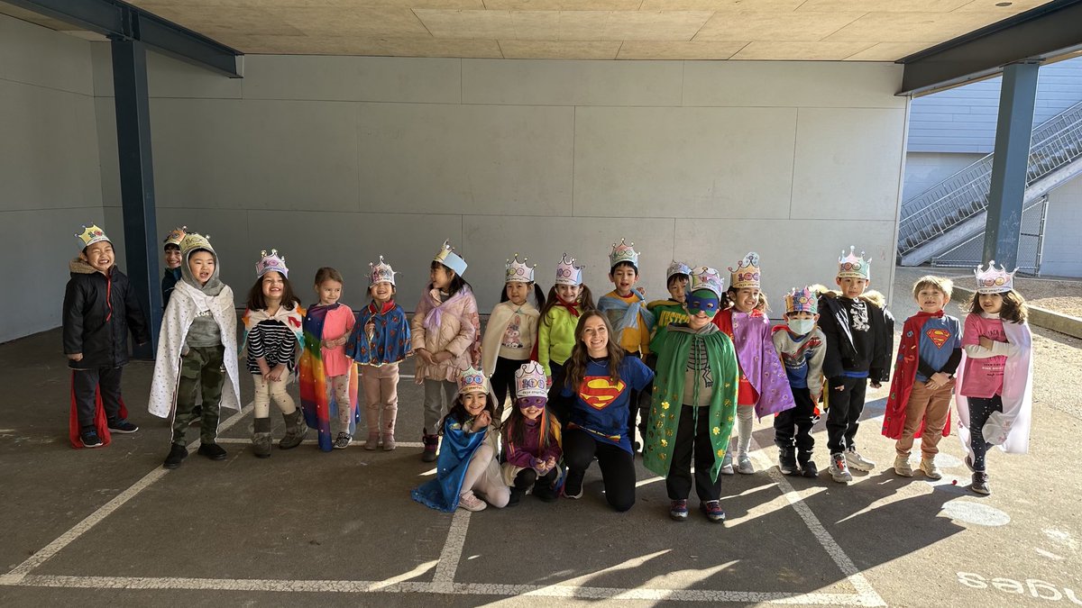 Celebrating 100 Days ⁦<a href="/Ms_H_Oates/">Hannah Oates</a>⁩ <a href="/westcot_school/">Westcot School</a>.  Joyful learning for these caped crusaders!