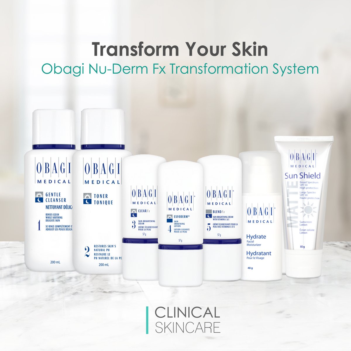 The Nu-Derm® Fx System is the physician-dispensed, skin care system that can actually transform your skin at the cellular level.  clinicalskincare.co.uk

#skincare #skincareroutine #youngerlookingskin #toner #cleanser  #spf
