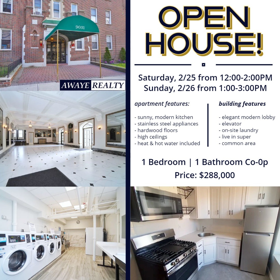 AwayeRealty's tweet image. Join us this wknd at our OPEN HOUSE located at 9031 Ft. Hamilton Pkwy. 1 bedroom | 1 bathroom coop apartment for Sale. 718.488.0800
#openhouse #bayridge #forthamilton #coop #coopertative #forsale #realestate #realty #realtors #brooklyn #bayridgebrooklyn #coopforsale #pricedtosell