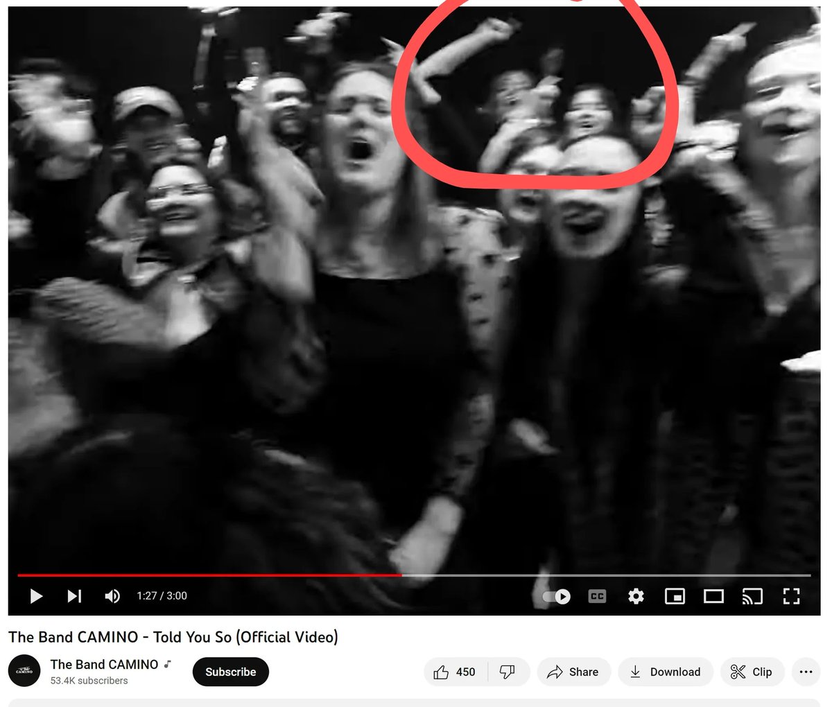 Did I scrub through the music video at .25 speed to find me and Madelyn? Of course. <a href="/thebandcamino/">The Band CAMINO</a>