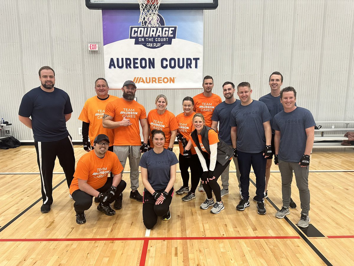 aureon's tweet photo. Aureon All-Stars take the court at @CanPlay_org Courage On The Court. #CanPlay #AuCares https://t.co/SfWapDNbJx