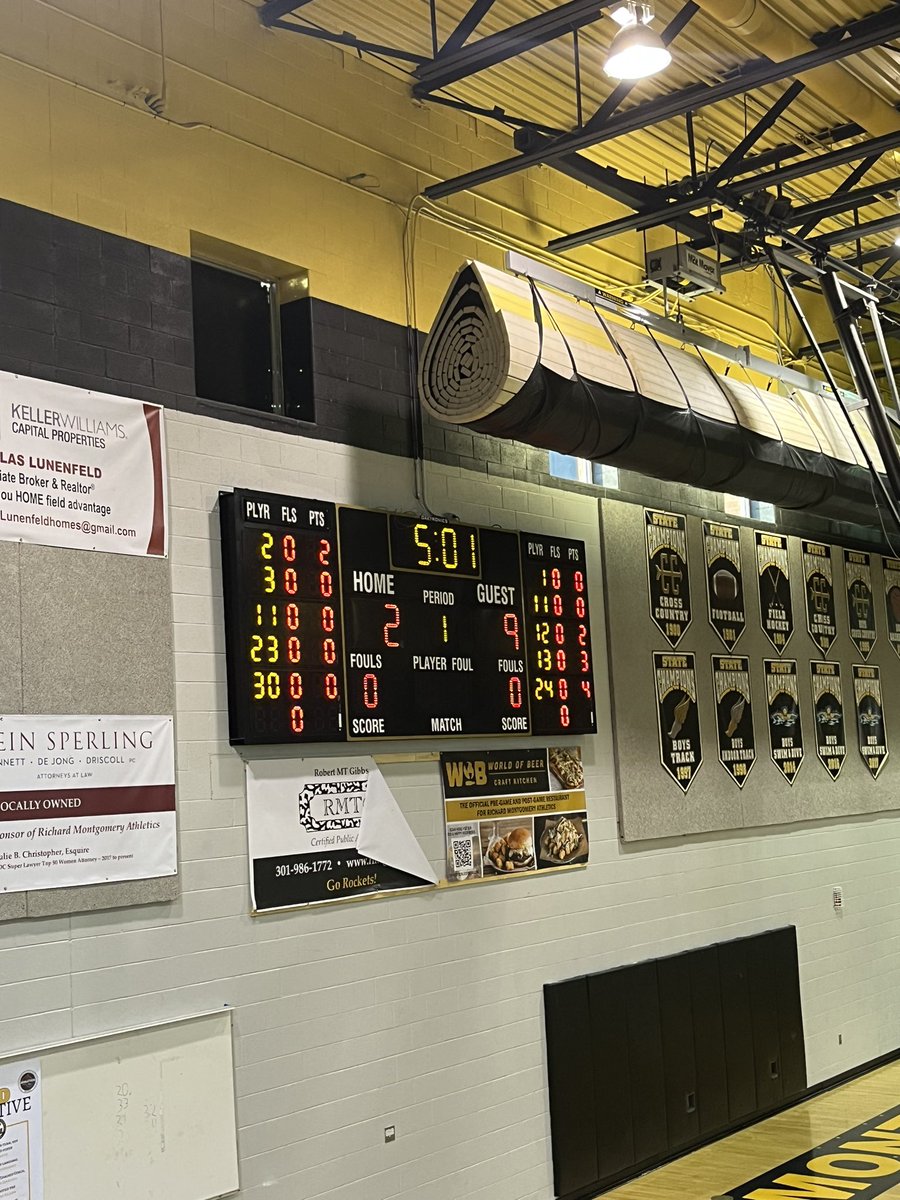 RM faces B-CC in the first round of the Maryland regional playoffs. After three minutes, B-CC holds a commanding lead after a early 9 point run.