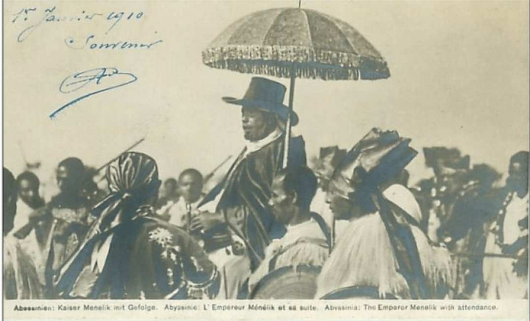 mihretu199's tweet photo. Menelik II, emperor of Ethiopia (r. 1889-1913) and his attendants, German postcard, approximately 1905.
#Menelik #Adwa #BalckExcellence
#Adwa127 #KingMenelik #Menelik
#Africa #Ethiopia 💚💛❤ ፲፰፹፰ https://t.co/Ycv92XIy0O