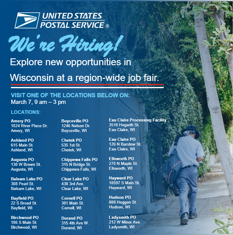 USPS_Careers on Twitter "Explore new opportunities in Wisconsin at a