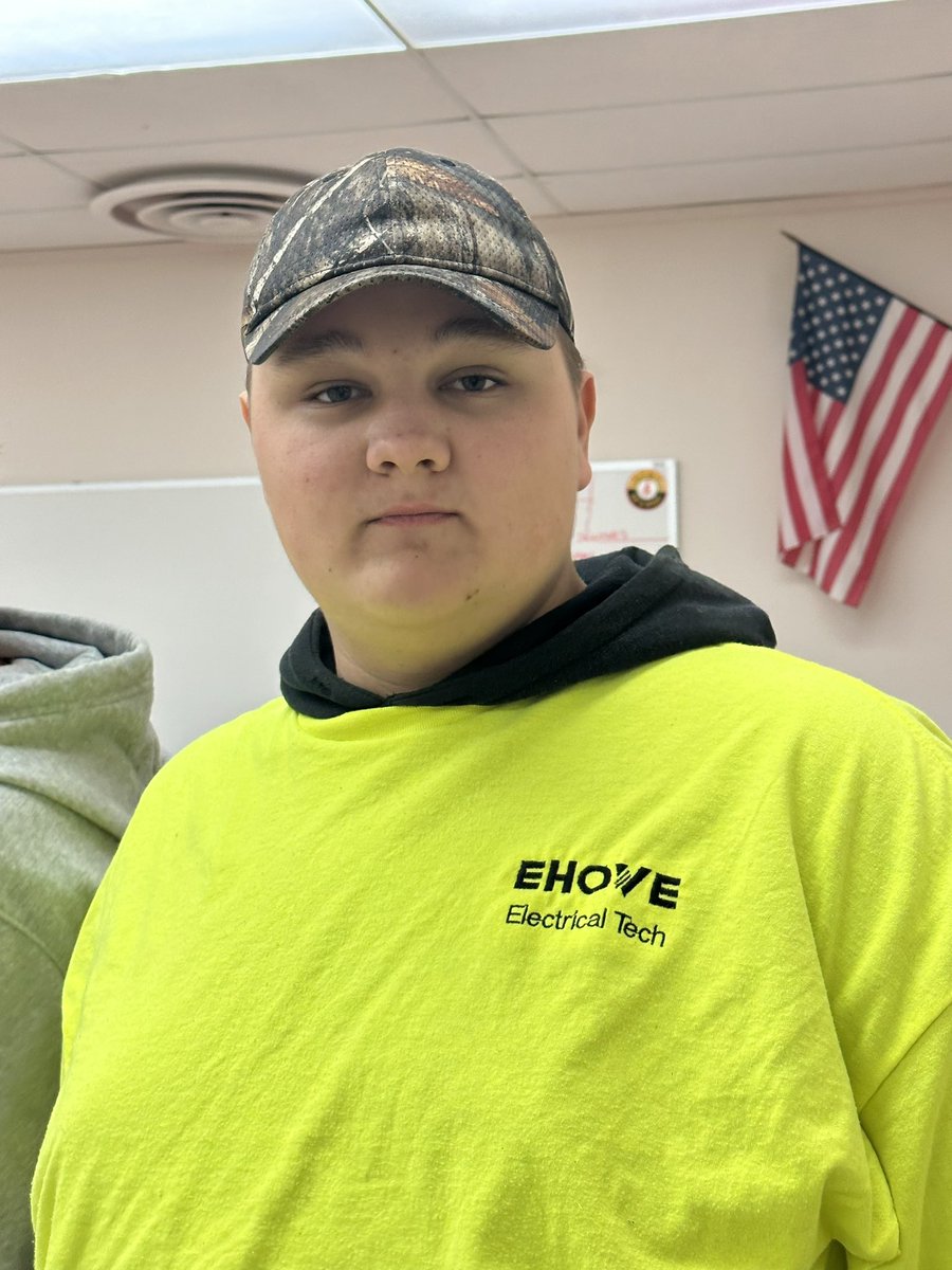 When asked “What job/career do you want after you graduate?” He wants to get his journeyman’s license #EHOVEVIPS