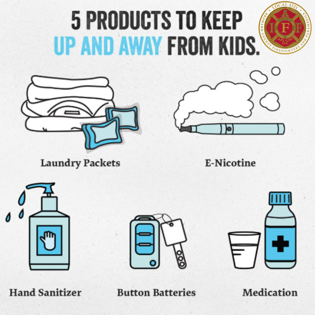 Here are 5 products to keep out of the reach of children. #local4321 #firefighters #firstresponders #childsafety #homesafety #browardcounty #southflorida