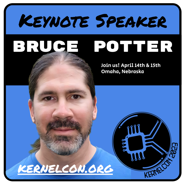 _kernelcon_'s tweet photo. Who's here for a Friday Keynote Drop? 🙋‍♂️
Announcing Kernelcon 2023 Keynote Speaker Bruce Potter @gdead 

Bruce is well known in the security community but for a refresher go read his bio at https://t.co/PgOmkm2o8x

You won't want to miss Bruce's keynote. Register today! https://t.co/3uGajdd7U7