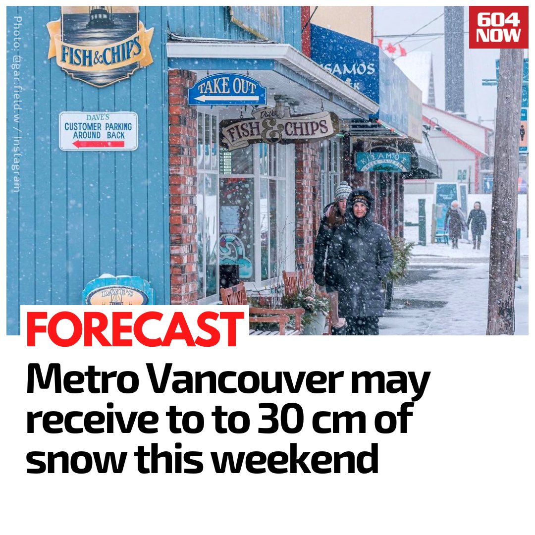 According to Environment Canada, a heavy snow is on its way.

The weather agency states that "periods of light snow" are predicted to commence on Saturday and gradually intensify to "heavy snow" by Saturday night. #Vancouver #BCStorm