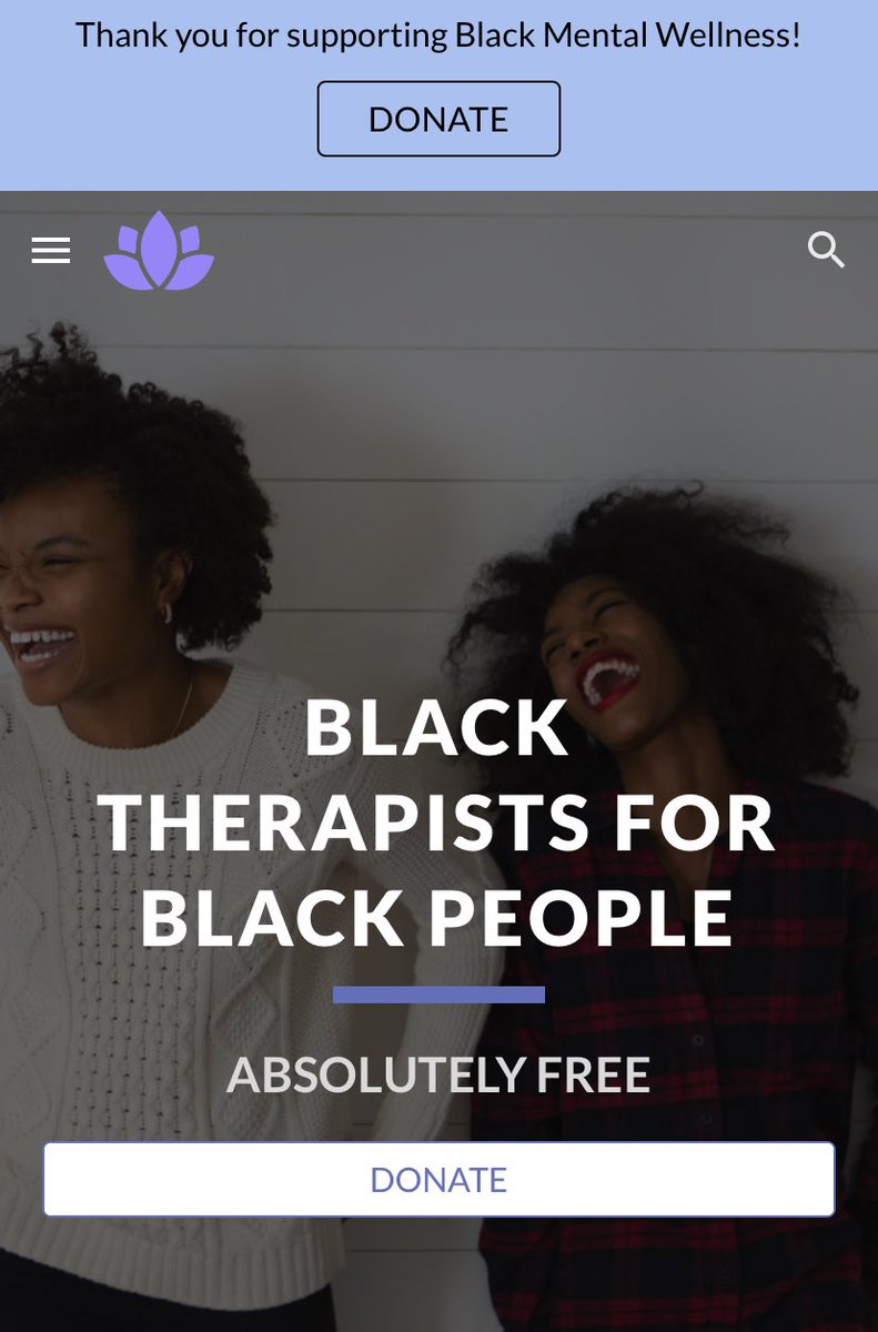 Good morning. I was today years old when I found out this exists.  Tell your friends and RT to amplify!!

freeblacktherapy.org 

#BlackHistoryMonth #BlackMentalHealthMatters