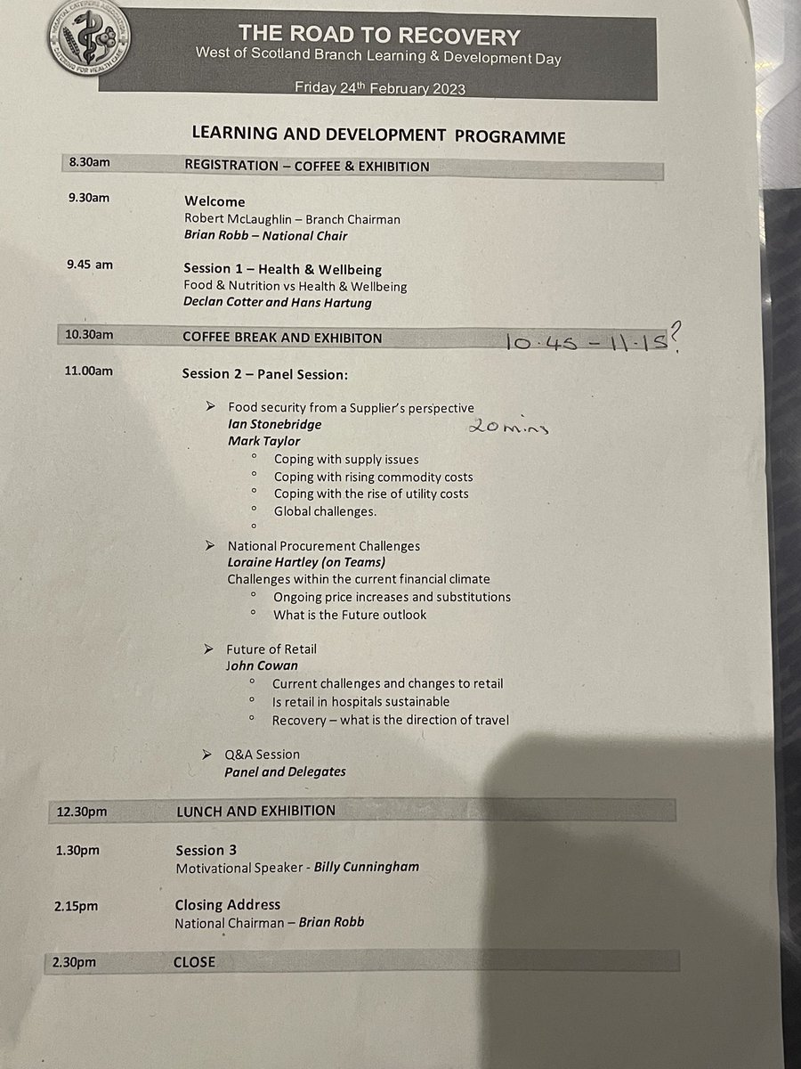 Thank you West of Scotland HCA Branch for the Privilege of facilitating your Study Day. The Road to Recovery, fantastic speakers and wide &amp; Varied content.👍