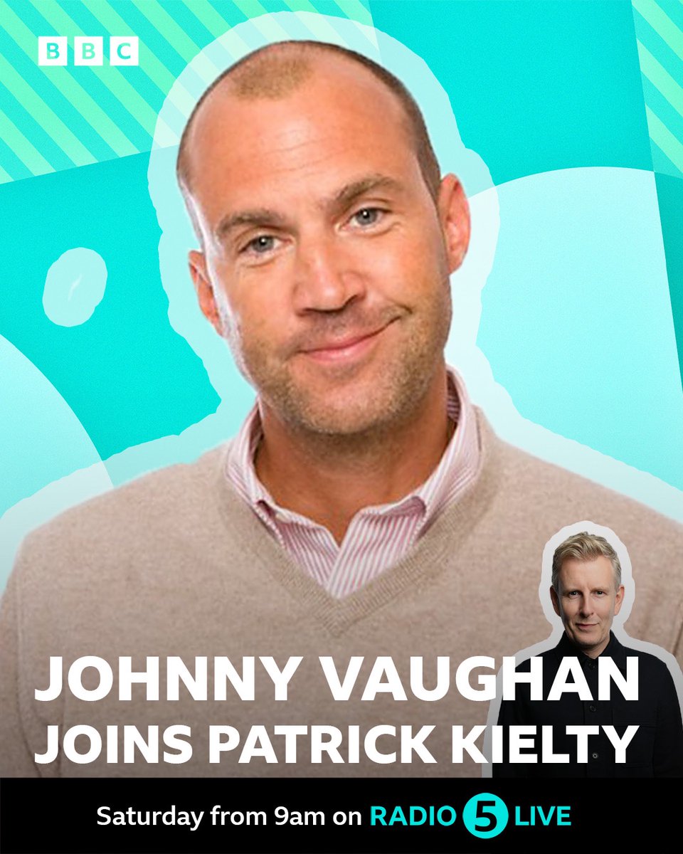 bbc5live's tweet photo. Kick off your weekend with @PatricKielty and these lovely guests at 9am:
🥁@DaveRowntree from @blurofficial 
🛸@Johnnyvaughan on aliens
🎸@elliedixonmusic plays football songs in the 5 Live Lounge. 

Listen live: https://t.co/UQMSd5TKbb https://t.co/NOsA3Ktixr