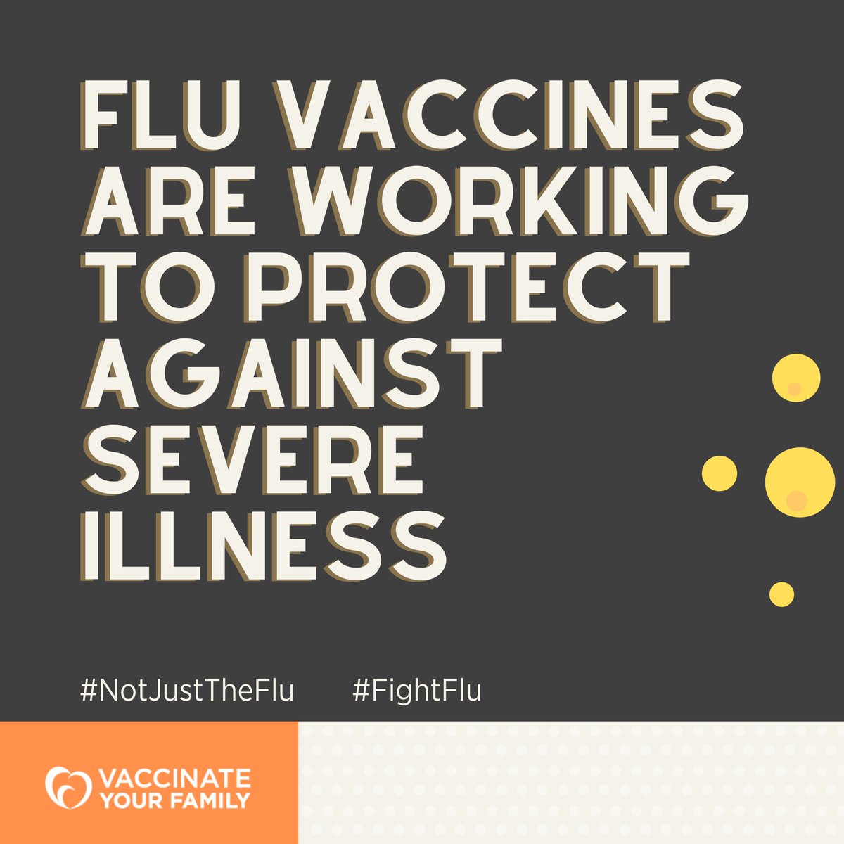 YES, flu shots work. This season's flu vaccines:
 ➡️ are 68% effective at preventing flu-related hospitalizations in kids
 ➡️ provide significant protection against infection w influenza A
 ➡️ reduce risks of flu for people 65+ and people who are immunocompromised
#notjusttheflu