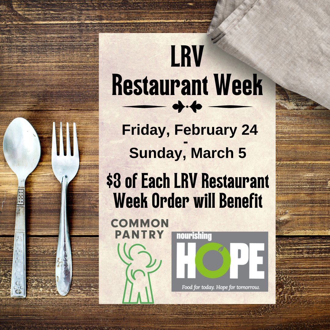 Help support our local food bank <a href="/CommonPantry/">Common Pantry</a> at LVR Restaurant Week starting today through March 5th! Browse the menus here - lakeviewroscoevillage.org/lrv-restaurant….