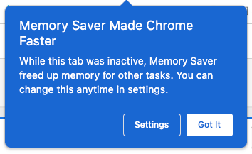 This is awesome! 

Sites with tons of ads can eat up a bunch of memory and drag down your whole computer.

I started getting these notices in Chrome they are pausing inactive tabs - love it!