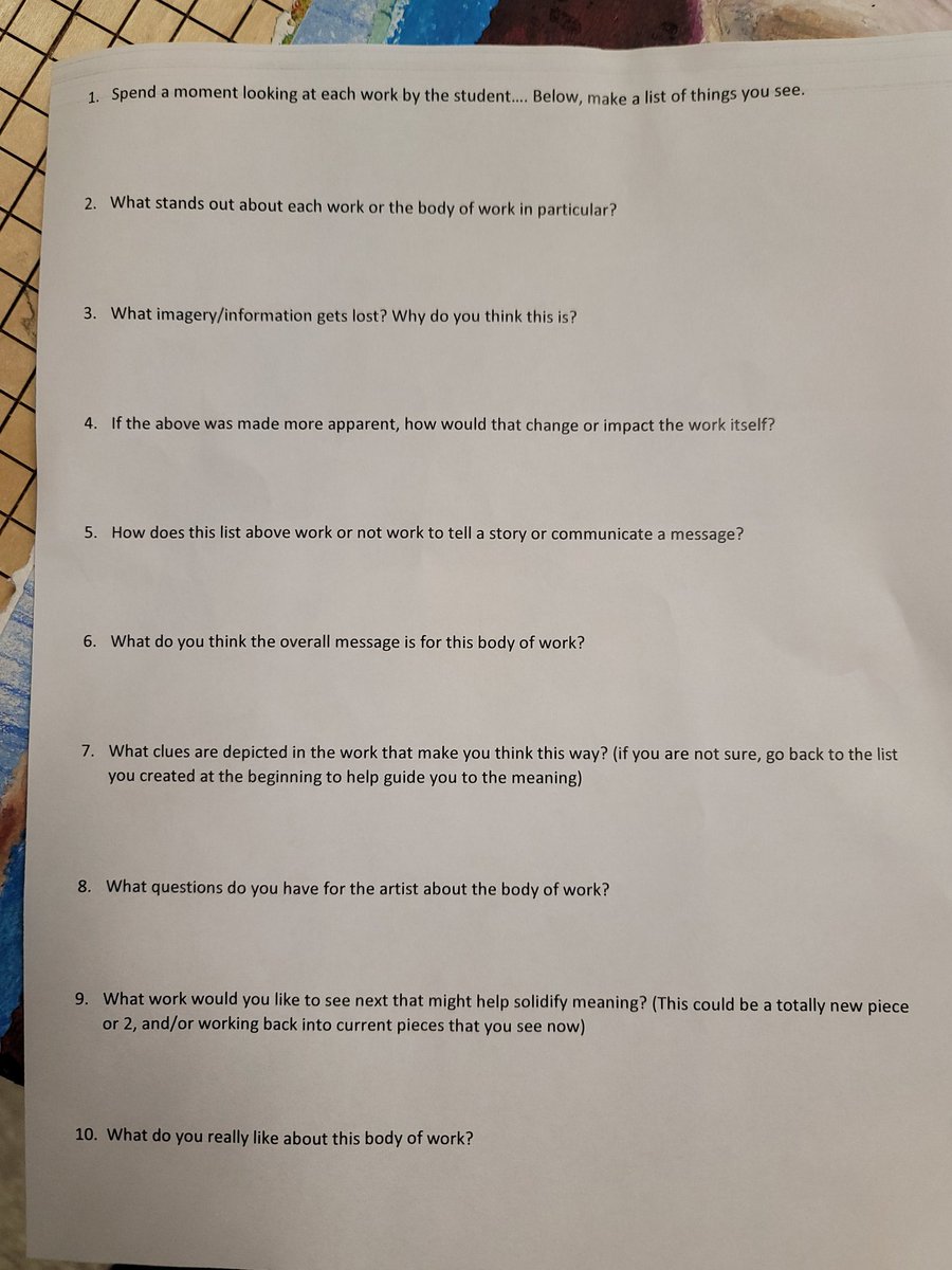 AP Art students received valuable feedback today from guest teachers and students.... it was an awesome experience for them to see if the meaning of their work is being 'perceived' the way they thought it would be. #art #ap #critique #highschoolart <a href="/FCS_NSHS_Princ/">Scott Hanson</a>