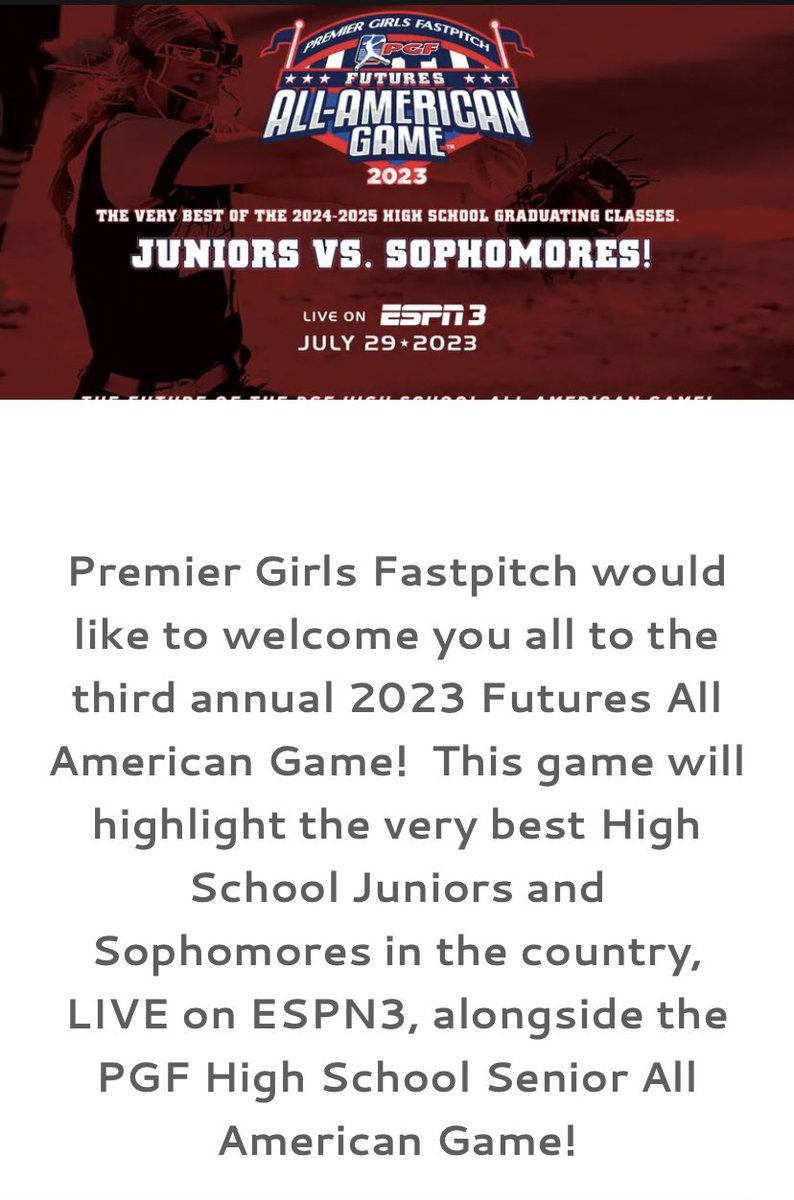I am honored to make the PGF All-American Game watchlist, &amp; congrats to my @Vipers16UGold teammates!
<a href="/CoachLynch20/">Tracey Lynch</a> <a href="/CoachBurns17/">Matt Burns</a> <a href="/slis23/">Shelly Hoerner</a> <a href="/coach_ruechel/">Natalie Ruechel</a> <a href="/CoachKvilhaug/">Amy Kvilhaug</a> @CoachTimHoman <a href="/LauraMatthews12/">Laura Matthews</a> <a href="/StaceyJW26/">Stacey Johnson-Whitfield</a> <a href="/ashleychastain/">Ashley Chastain Woodard</a> <a href="/jodydavidson/">Jody Davidson</a> <a href="/Coach_A_Mo/">coacн мoraleѕ</a> <a href="/YMossadeghi/">Yasmin Mossadeghi</a> <a href="/rykerzc/">Ryker Zane Chason</a>