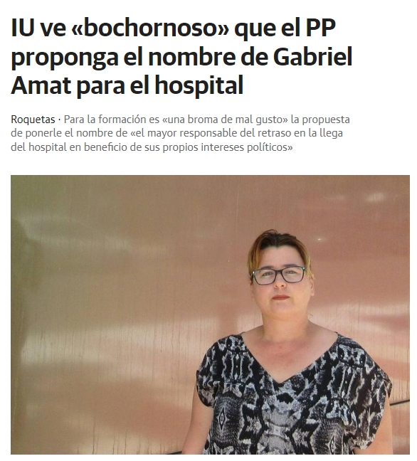 iuroquetas's tweet photo. 😨 La última ocurrencia del PP: ponerle al Hospital de Roquetas el nombre de 'Gabriel Amat'.
🏨 Un hospital a medio construir, sin dotación material ni personal y con la sombra de la privatización sobre el mismo.
👉 + hemeroteca y - ocurrencias!

+ info: https://t.co/bLOsgk36Jh https://t.co/zhetIfHsOQ