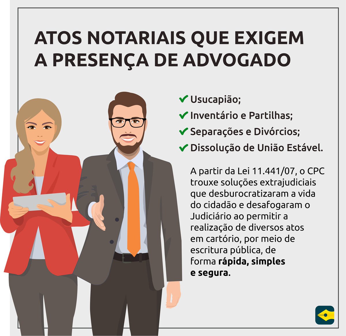 CleberSOliv's tweet photo. Contrate sempre um advogado de sua confiança para os atos notariais (Cartório de Notas) que exigem a presença deste profissional. https://t.co/cLmCaFTc5L