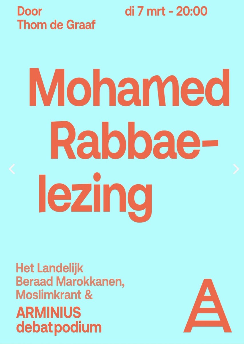De eerste Mohamed Rabbae Lezing, vindt plaats op 7 maart 2023 in het Debatpodium #Arminius in #Rotterdam 

arminius.nl/mohamed-rabbae…

<a href="/arminius/">Debatpodium Arminius</a> <a href="/RaadvanState/">Raad van State</a>