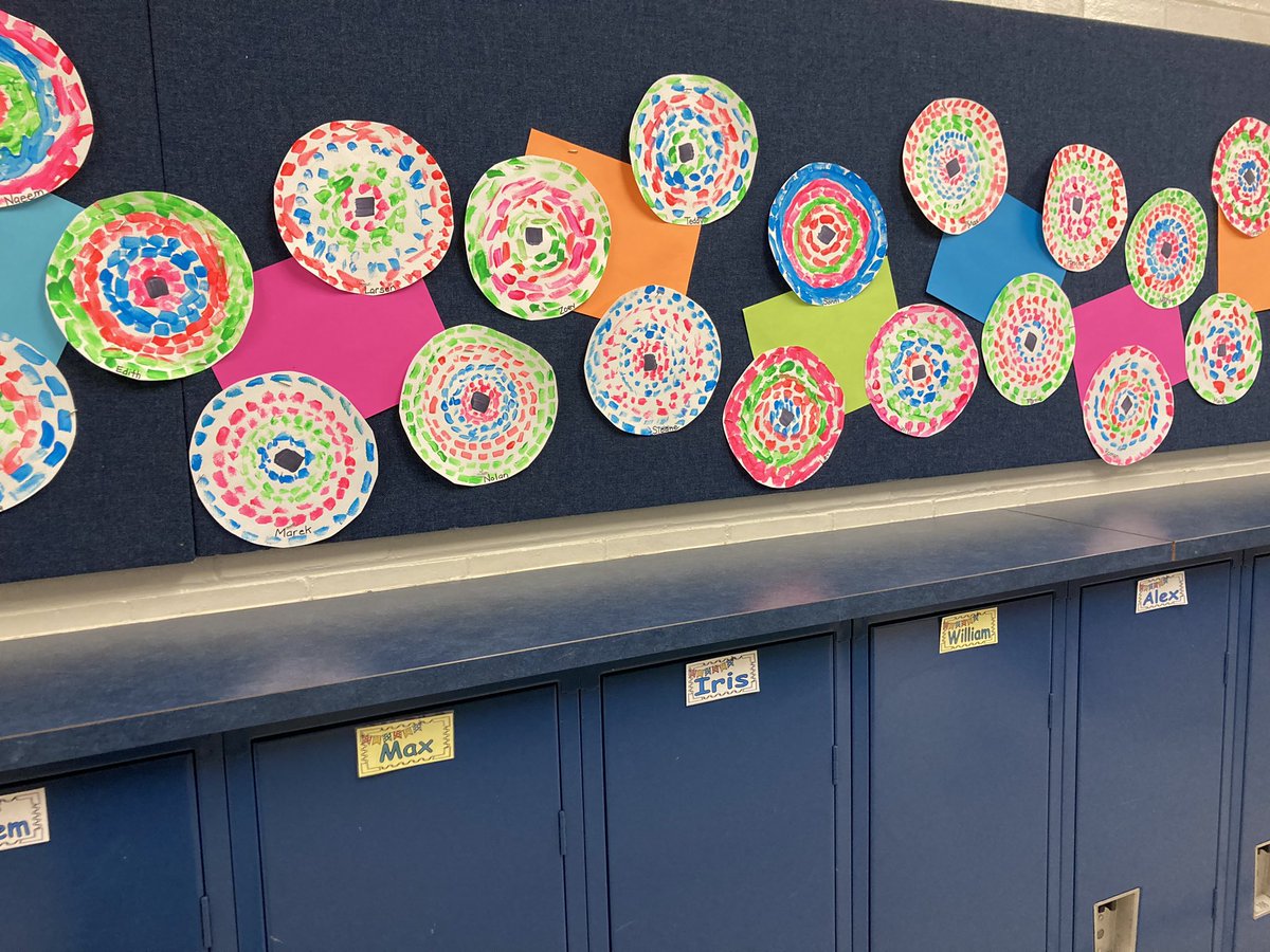 MarkhamK17's tweet photo. PM class painted in the style of teacher &amp; artist Alma Thomas! #makeyourmark https://t.co/XSKDJjUyY0