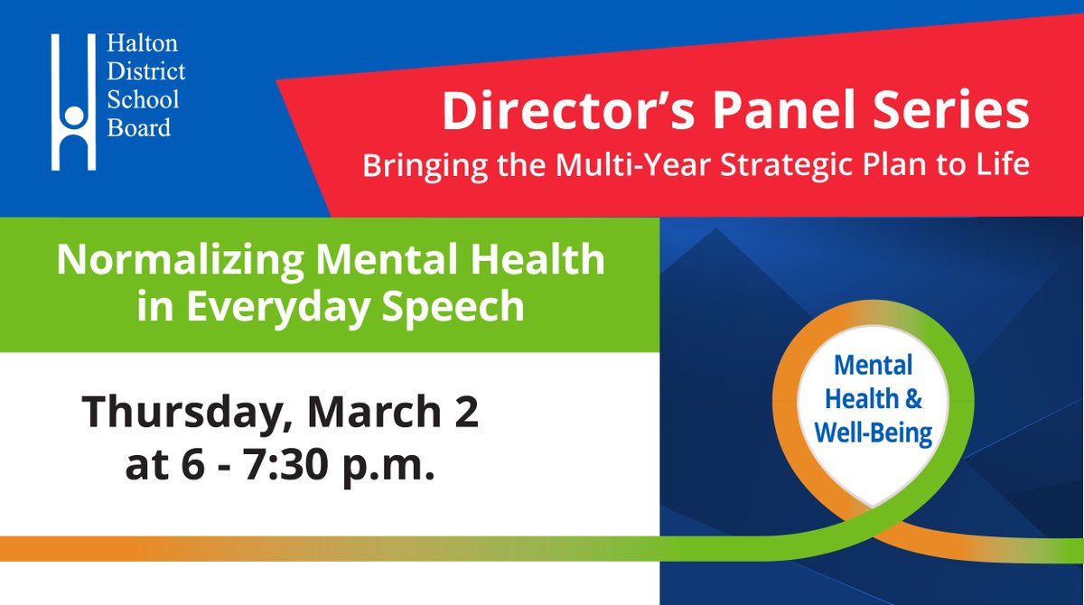 #HDSB families, students, staff and community members are invited to the Director’s Panel Series on Bringing the Multi-Year Plan to Life. The first session is Normalizing Mental Health in Everyday Speech on Thursday, March 2 at 6 p.m.
Learn more: bit.ly/3IOl2yr
