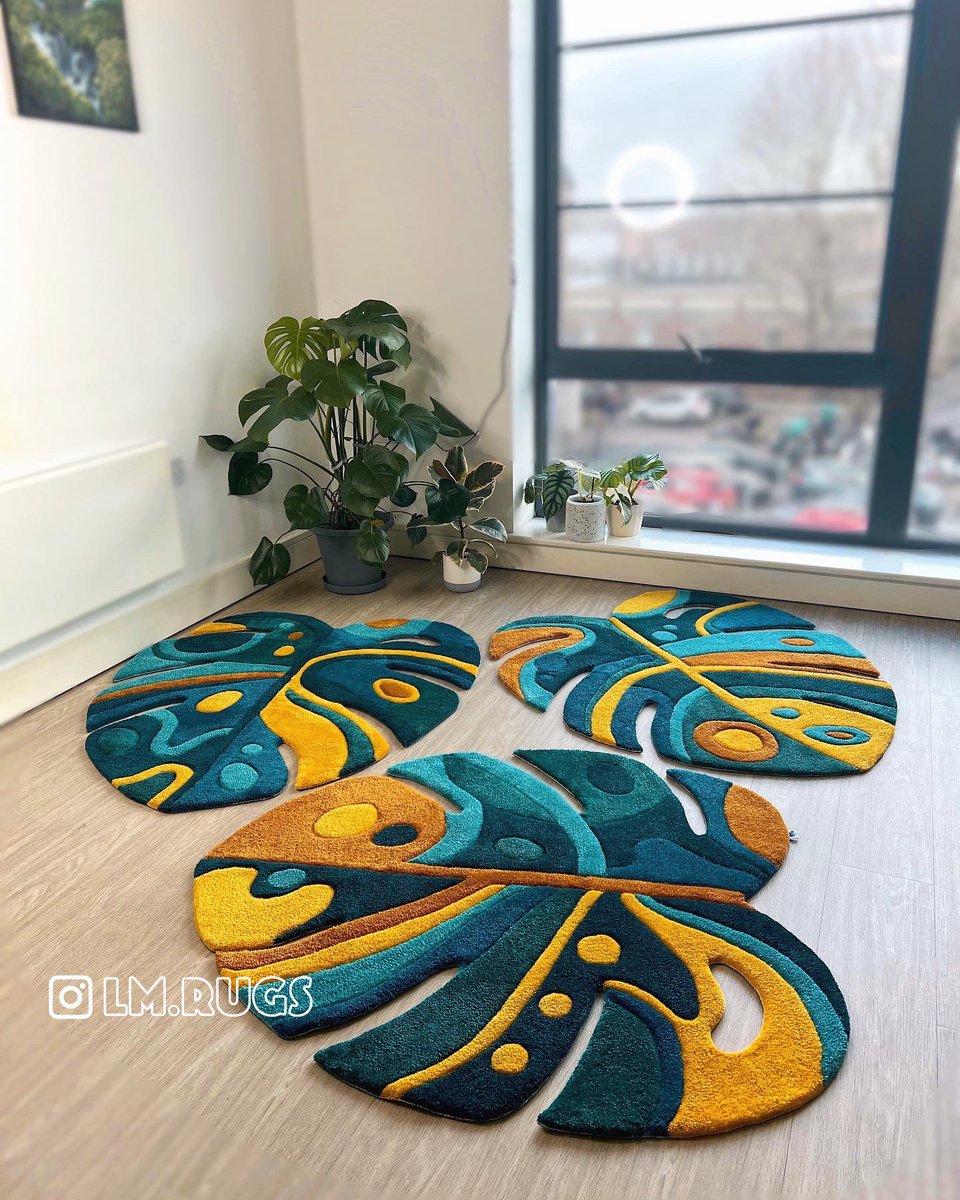 BIGGEST commission ever!!! ✨ #commision #Bigorder #handmade #rugs #monstera