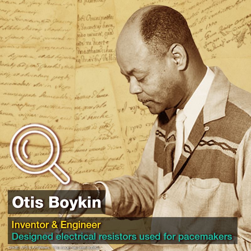 ComputerLunch's tweet photo. Otis Boykin was an engineer who invented new, accurate and reliable electrical resistors that were used in early IBM computers and guided missile systems. He invented a control unit for a pacemaker that went on to save many lives. #GreatScientists #BlackHistoryMonth https://t.co/M4nlQaHMRA