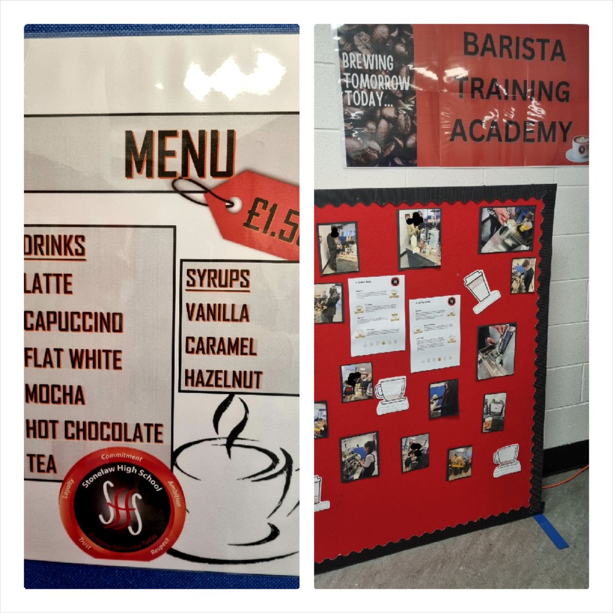 Helping out with Barista and Breakfast Club ☺ #newposter #newdisplay #Barista #Breakfastclub @BusinessEd_SHS