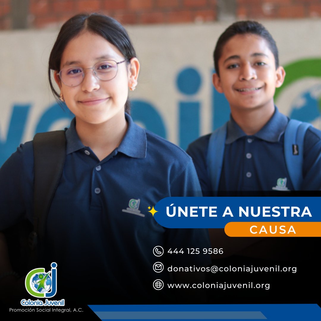 ColoniaJuvenil's tweet photo. Con nuestro programa de sueños, puedes contribuir a la educación y formación integral de los jóvenes en México. 
¡Contáctanos hoy mismo para saber más y ser parte del cambio!
📩 donativos@coloniajuvenil.org https://t.co/sgbj3Dp3z5